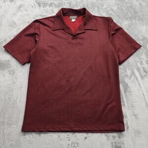 Vintage‎ Pop Icon Shirt L Red Black Short Sleeve Pullover Polo Disco Club Casual